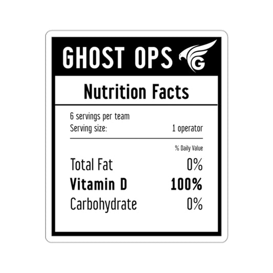 Ghost Ops Nutrition Facts Sticker